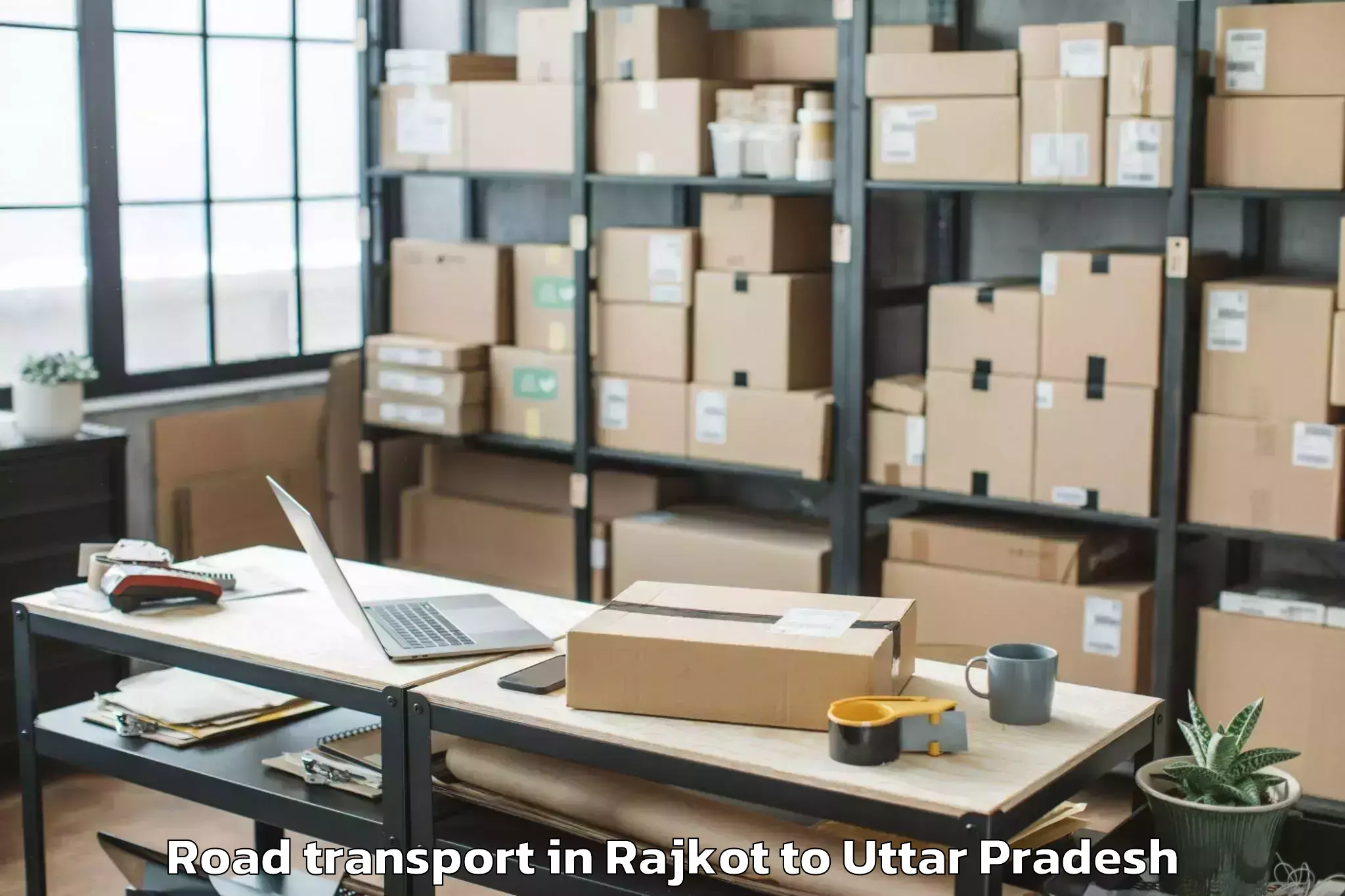 Book Rajkot to Allahganj Road Transport Online